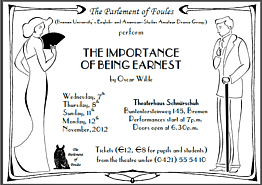 Flyer The Importance of Being Earnest